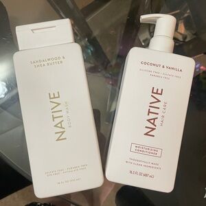 Native Sandalwood & Shea Body Wash and Coconut & Vanilla Conditioner